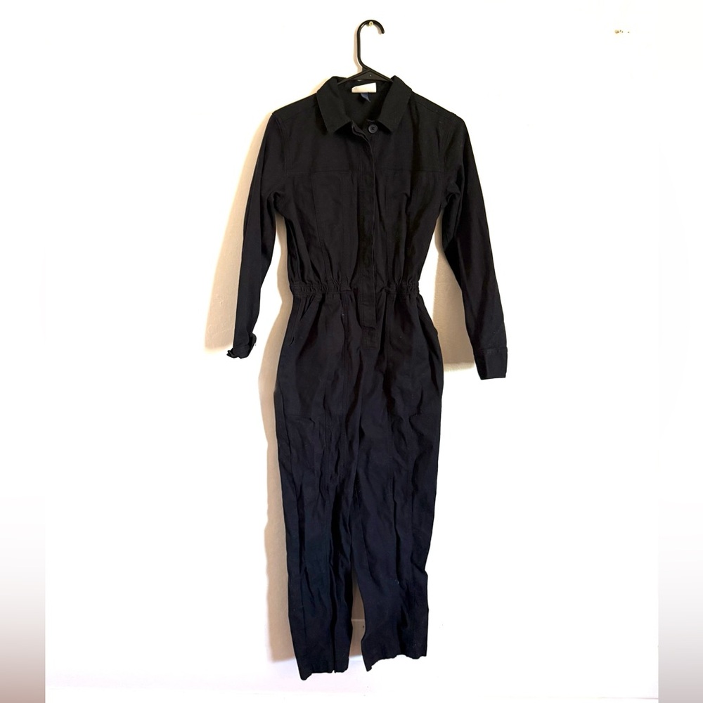 Universal Thread Black Long Sleeve Collared Jumpsuit
